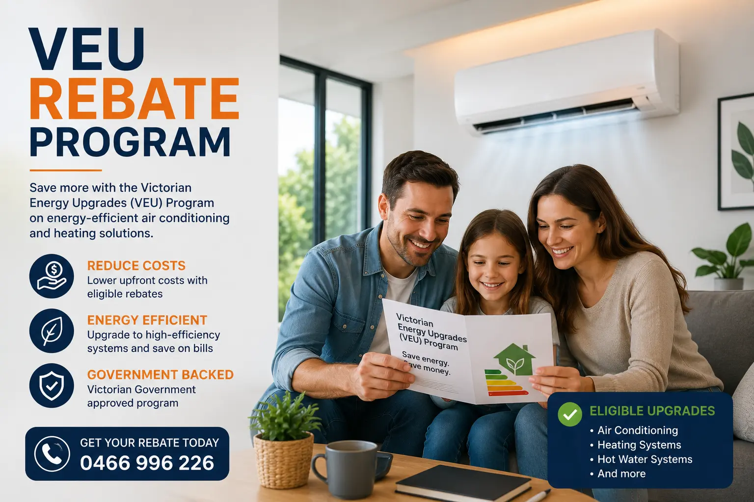 Energy-efficient heating upgrade under VEU